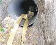 Peligro por un tubo de 2,5 metros al descubierto Peligro por un tubo de 2,5 metros al descubierto