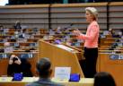 BRUSELAS. La presidenta de la Comisión Europea, Ursula von der Leyen, en el Parlamento Europeo. 