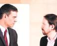 Iglesias y Sánchez, reacios a una cesión en sus posiciones Iglesias y Sánchez, reacios a una cesión en sus posiciones