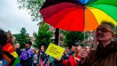 Protesta contra la nueva ley de Hungría contra la comunidad LGTBI.
