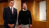 REUNIÓN. Pedro Sánchez y Pablo Iglesias, obligados a acercar posturas si quieren formar Gobierno.