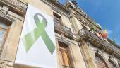 UNIÓN. Lazos verdes en defensa del sector olivarero lucen en la fachada de la Diputación, así como en un domicilio en Villargordo. 