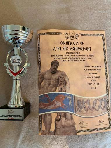 <i>Diploma que acredita el quinto puesto y el acceso a la final de Luis Ortega en el Campeonato Europeo de Culturismo. </i> $!<i>Diploma que acredita el quinto puesto y el acceso a la final de Luis Ortega en el Campeonato Europeo de Culturismo. </i>