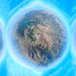 Tres imágenes con la cámara de 360 grados del vuelo en ultraligero que hizo Diario JAÉN por la Sierra del Pozo. 