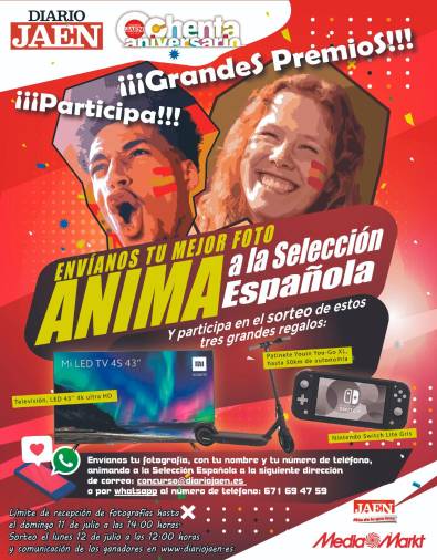 Anima a España en la Eurocopa y opta a grandes premios con Diario JAÉN Anima a España en la Eurocopa y opta a grandes premios con Diario JAÉN