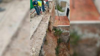 Desprendimiento en la calle Doctor Marañón debido a las lluvias. / Ayuntamiento de Jaén.