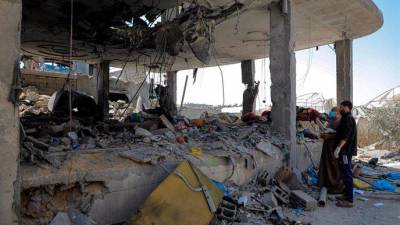 Un edificio destruido en la ciudad de Rafá, en el sur de la Franja de Gaza. / Rizek Abdeljawad / Europa Press. 