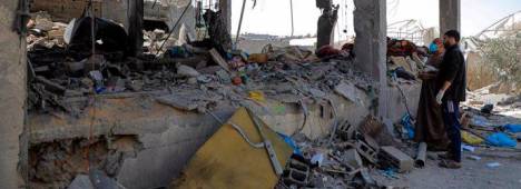 Un edificio destruido en la ciudad de Rafá, en el sur de la Franja de Gaza. / Rizek Abdeljawad / Europa Press. 