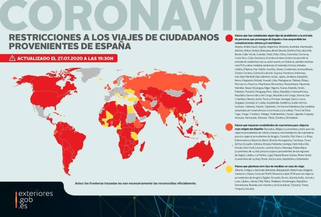 109 países siguen prohibiendo la entrada de españoles o tienen suspendidas las conexiones 109 países siguen prohibiendo la entrada de españoles o tienen suspendidas las conexiones