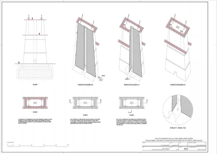 <i>Detalle de construcción de los pilares.</i>