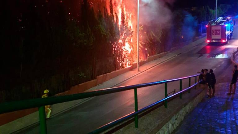 Alerta por un aparatoso fuego en las faldas del castillo Alerta por un aparatoso fuego en las faldas del castillo