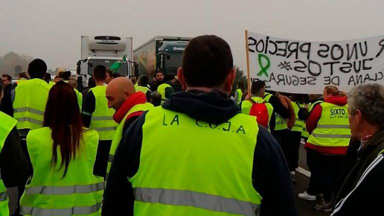 Agricultores cortan el tráfico sin autorización en la A-4 a la altura de Montoro Agricultores cortan el tráfico sin autorización en la A-4 a la altura de Montoro