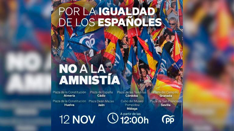 Mañana de concentraciones en Jaén: protesta del PP por la amnistía y marcha en apoyo a Palestina Mañana de concentraciones en Jaén: protesta del PP por la amnistía y marcha en apoyo a Palestina