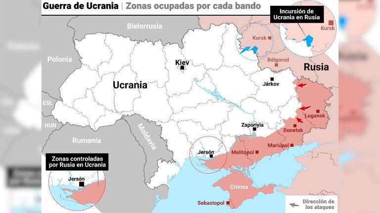 Estas son las zonas controladas actualmente por Rusia en Ucrania Estas son las zonas controladas actualmente por Rusia en Ucrania