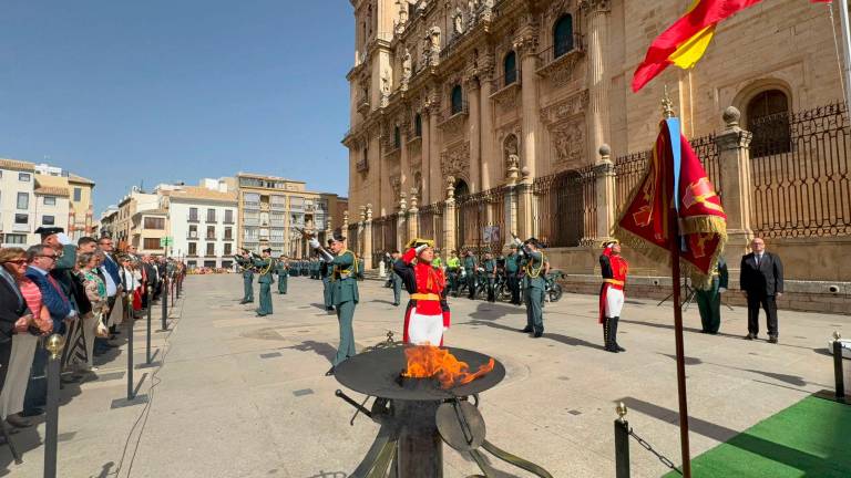 La Plaza de Santa María se viste de verde por la festividad del Pilar La Plaza de Santa María se viste de verde por la festividad del Pilar