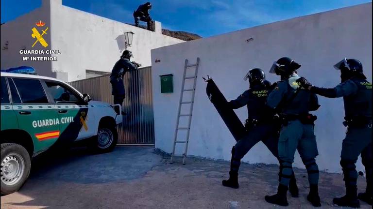 Seis detenidos en Roquetas con un cultivo de 3.000 plantas de marihuana y armas listas para disparar Seis detenidos en Roquetas con un cultivo de 3.000 plantas de marihuana y armas listas para disparar