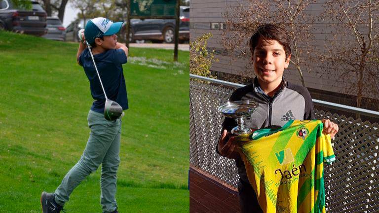 Una joven promesa del golf y fanático del Jaén FS Una joven promesa del golf y fanático del Jaén FS