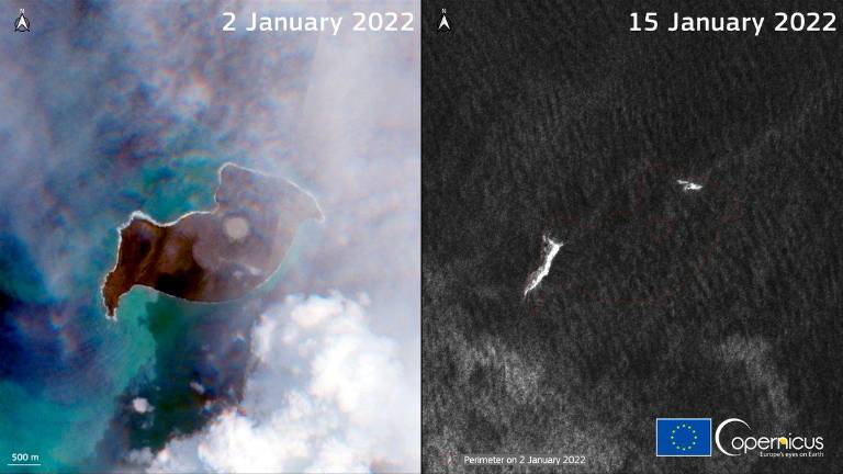 La isla del volcán de Tonga ya no existe La isla del volcán de Tonga ya no existe