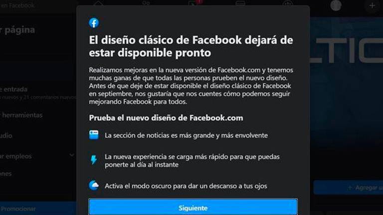 Facebook hará obligatorio su nuevo diseño de escritorio a partir de septiembre Facebook hará obligatorio su nuevo diseño de escritorio a partir de septiembre