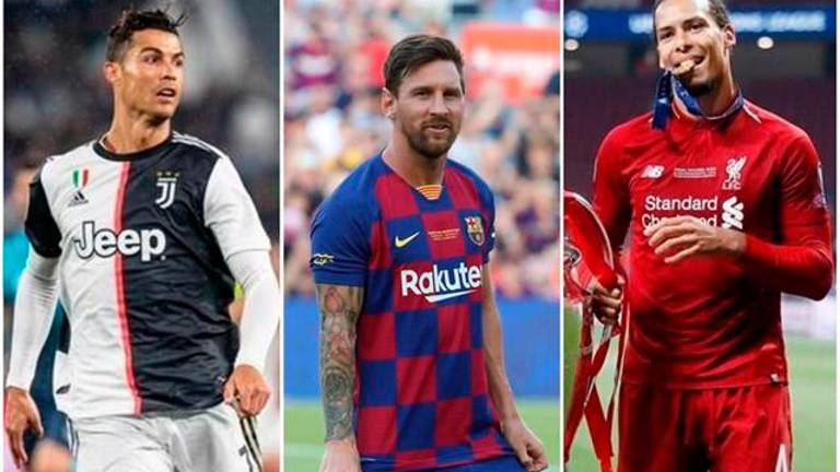 Messi, Cristiano y Van Dijk, candidatos a Jugador del Año en la UEFA Messi, Cristiano y Van Dijk, candidatos a Jugador del Año en la UEFA