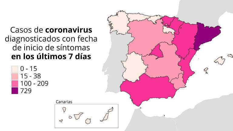 Mapa de rebrotes: Navarra se une a Cataluña y Aragón como zonas de mayor crecimiento del virus Mapa de rebrotes: Navarra se une a Cataluña y Aragón como zonas de mayor crecimiento del virus