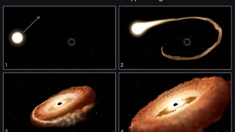 Hubble encuentra un agujero negro retorciendo una estrella Hubble encuentra un agujero negro retorciendo una estrella