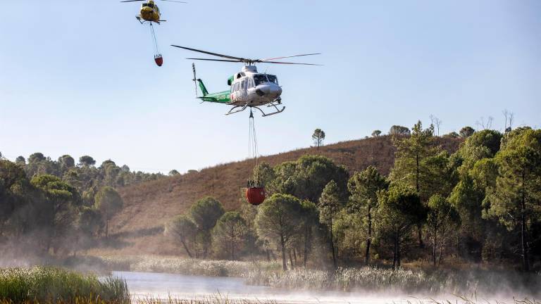 Más de 500 efectivos y 24 aeronaves en el incendio de Almonaster la Real (Huelva) Más de 500 efectivos y 24 aeronaves en el incendio de Almonaster la Real (Huelva)