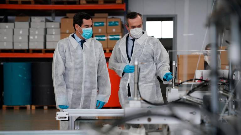 Moreno apuesta por el autoabastecimiento de materiales en Andalucía Moreno apuesta por el autoabastecimiento de materiales en Andalucía