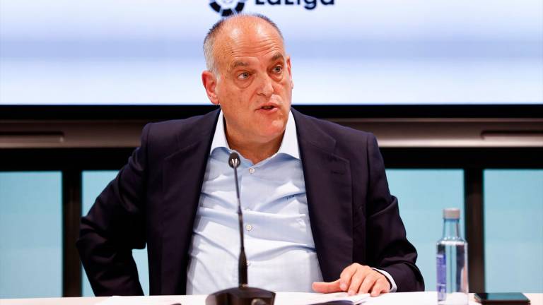 Javier Tebas: “Rubiales menoscabó la dignidad de Jenni Hermoso y también la de España” Javier Tebas: “Rubiales menoscabó la dignidad de Jenni Hermoso y también la de España”