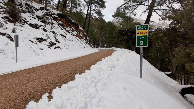 Así se encuentra la carretera A-6305 tras el paso de la borrasca “Filomena” Así se encuentra la carretera A-6305 tras el paso de la borrasca “Filomena”