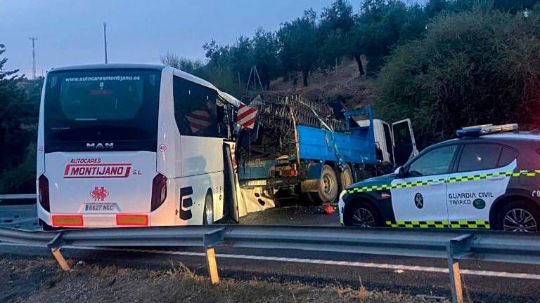 Recibe el alta en Urgencias el conductor del autobús que viajaba a Granada sin pasajeros Recibe el alta en Urgencias el conductor del autobús que viajaba a Granada sin pasajeros
