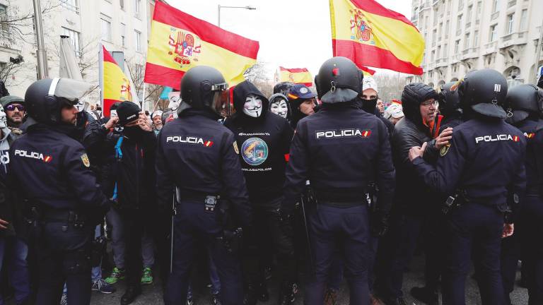 Sello jiennense en la protesta de Jusapol en el Congreso Sello jiennense en la protesta de Jusapol en el Congreso