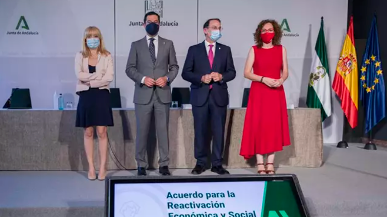 Moreno firma este lunes con CEA y los sindicatos UGT y CCOO el nuevo plan de reactivación económica Moreno firma este lunes con CEA y los sindicatos UGT y CCOO el nuevo plan de reactivación económica