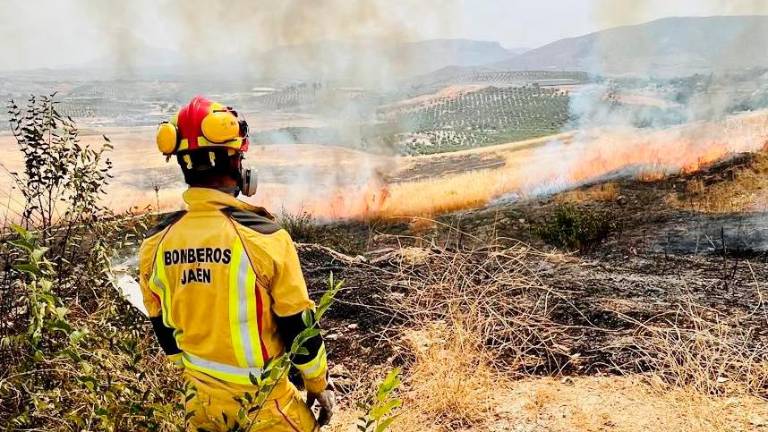 El calor provoca un nuevo incendio de pastos en Jaén El calor provoca un nuevo incendio de pastos en Jaén