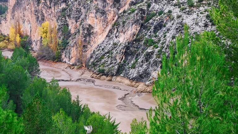 Tareas previas para recuperar el cauce en la presa de La Vieja Tareas previas para recuperar el cauce en la presa de La Vieja