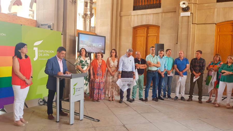 <i>Concentración en la Diputación provincial e intervención de Francisco Reyes.</i> <i>Concentración en la Diputación provincial e intervención de Francisco Reyes.</i>