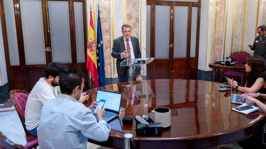 <i>Aitor Esteban comparece ante los periodistas. / Alberto Ortega / Europa Press.</i> <i>Aitor Esteban comparece ante los periodistas. / Alberto Ortega / Europa Press.</i>