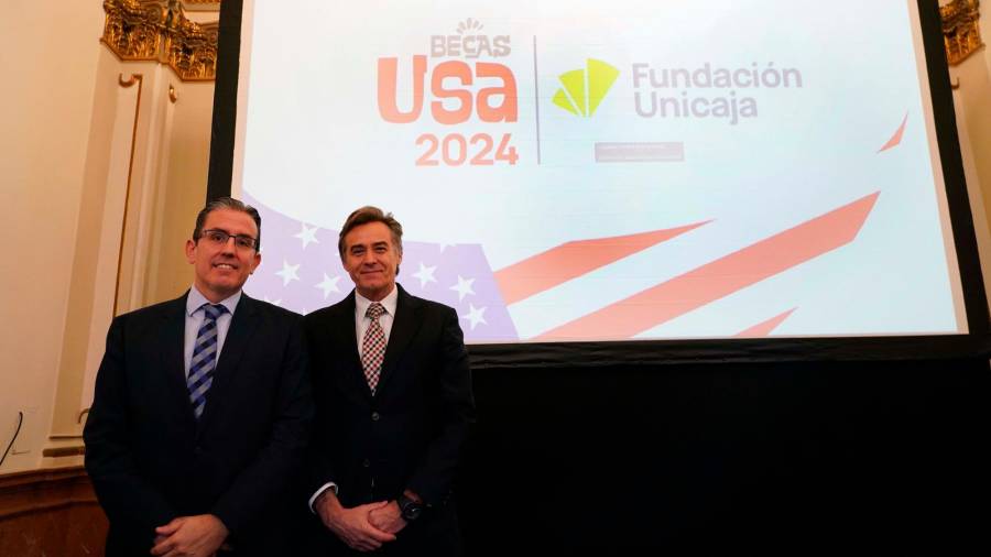 <i>Sergio Corral y Gerado Lerones en la presentación de las Becas USA de la Fundación Unicaja. / Fundación Unicaja. </i> $!<i>Sergio Corral y Gerado Lerones en la presentación de las Becas USA de la Fundación Unicaja. / Fundación Unicaja. </i>