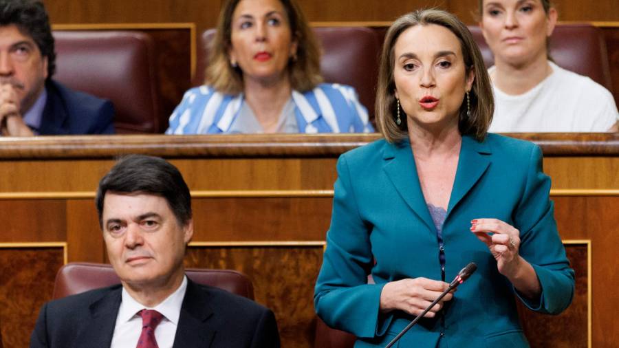 <i>Cuca Gamarra, este miércoles, en el Congreso. / Eduardo Parra / Europa Press.</i> <i>Cuca Gamarra, este miércoles, en el Congreso. / Eduardo Parra / Europa Press.</i>