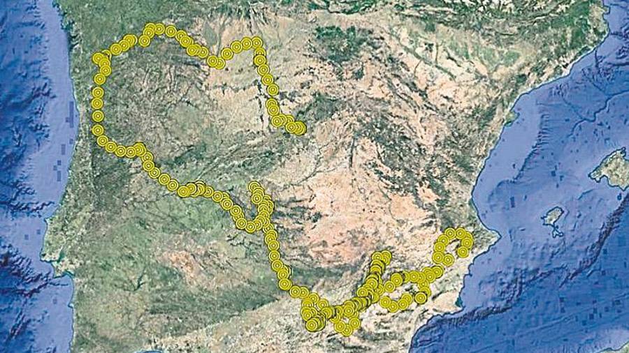 <i>RECORRIDO. Mapa de movimientos de Trashumancia durante mayo.</i>