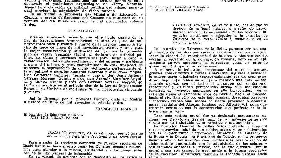 <i>Extracto del BOE del 11 de julio de 1972 en el que se declaró de utilidad pública las obras necesarias para la revalorización del yacimiento de Benzalá.</i> <i>Extracto del BOE del 11 de julio de 1972 en el que se declaró de utilidad pública las obras necesarias para la revalorización del yacimiento de Benzalá.</i>