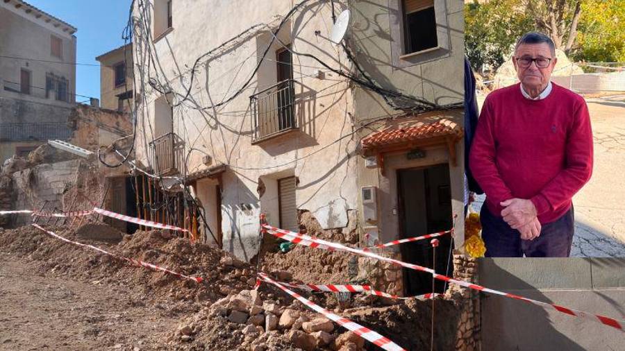 <i>Un edificio con serios daños estructurales. A la derecha, la casa de Antonio Rodríguez.</i> <i>Un edificio con serios daños estructurales. A la derecha, la casa de Antonio Rodríguez.</i>