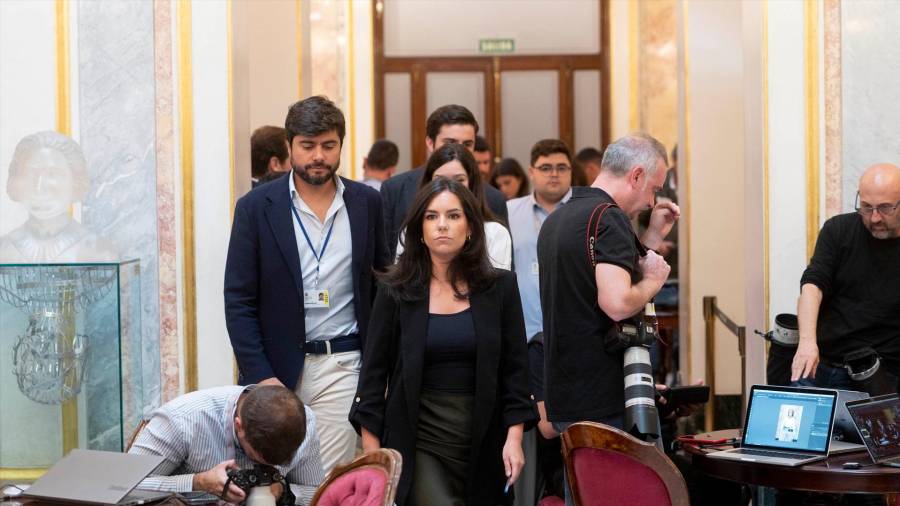 <i>Pepa Rodríguez de Millán llega a la sala de prensa. / Alberto Ortega / Europa Press.</i> <i>Pepa Rodríguez de Millán llega a la sala de prensa. / Alberto Ortega / Europa Press.</i>