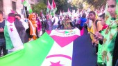 ARCHIVO. Miembros del Colectivo Saharaui jiennense en una manifestación ocurrida en Madrid de este año.