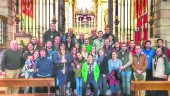 VIRGEN DE LA CABEZA. El grupo de peregrinos de la hermandad del Buen Remedio en la Basílica-Santuario. 