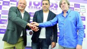 ÚLTIMO ACTO. Andrés García Tébar, Germán Crespo y Andrés Rodríguez, en la presentación del técnico granadino.