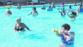 VERANO. Asistentes a las clases de aquagym impartidas en la piscina municipal.
