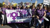 mujer. Asistentes a la movilización de Marea Violeta en la jornada celebrada en Madrid.