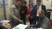 DECISIÓN. José Sánchez, Valeriano Bermúdez, Amparo Seguí y Antonio López presentan la candidatura en la sede del PSOE. 