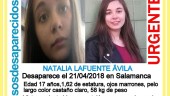 Buscan a una joven desaparecida en Salamanca.